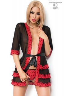 Negligee CR3850 schwarz/rot