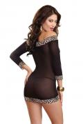 Babydoll 9814 schwarz/leopard