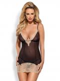 Bisquella Chemise schwarz/beige