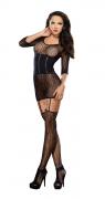 Bodysuit mit Taillencorsage schwarz