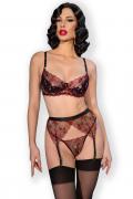 Lingerie-Set CR4694 schwarz/rot