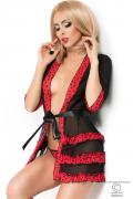 Negligee CR3850 schwarz/rot