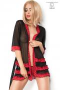 Negligee CR3850 schwarz/rot